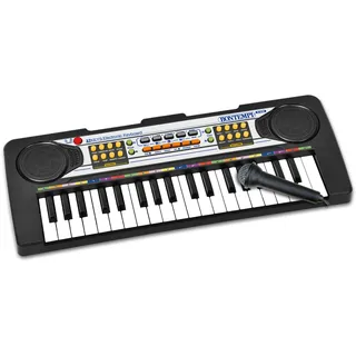 BONTEMPI Kinder-Keyboard mit Mikrofon 37 Tasten schwarz/mehrfarbig