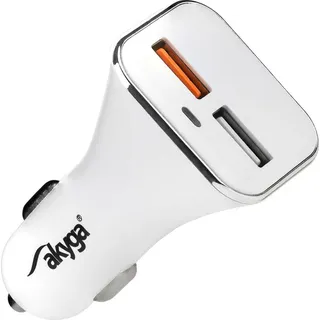 Akyga AK-CH-08 Auto Ladegerät 2x USB 3A Quick Charge 12V Weiß