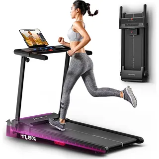 Sportstech Laufband sProRun | 12 km/h Treadmill | 11,5 % manuelle Steigung - Schwarz