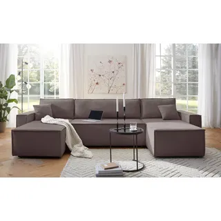 OTTO home Wohnlandschaft Cord U-Form 3-Sitzer taupe