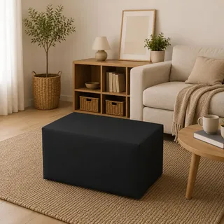 Talamo Italia - Pouf Aceto, Mehrzwecksessel, Sitzsack, Hockerhocker, Made in Italy, 40x90 h42 cm, Schwarz