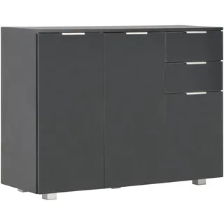 SYFAXTM Sideboard Hochglanz-Schwarz 107x35x80,5 cm - Schwarz