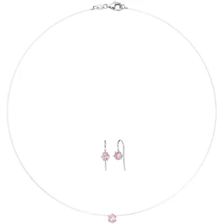 Smart Jewel "Schmuckset Collier mit Ohrschmuck, Silber 925", rosa,