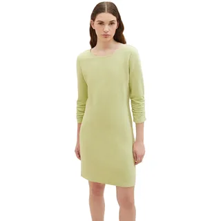 Tom Tailor Denim Damen Basic Kleid mit Raffarm, 32256 - Dusty Pear Green, XL