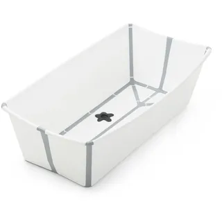 Stokke Flexi Bath XL, White –Geräumige faltbare Babybadewanne – Leichte Konstruktion & einfach zu verstauen – Bequem für zuhause oder auf Reisen – Ideal für Kinder von 0–6 Jahren