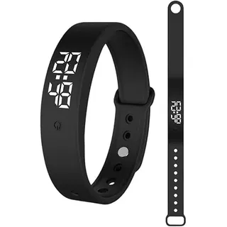 DASIAUTOEM Vibrationswecker Armband, Vibrationsalarm Erinnerung Uhr, Armband Wecker Vibration mit Timer, Trinkerinnerung Alarm Medikamenten Wecker für Kinder, Erwachsene, 6 Täglichen Alarmen (Schwarz)