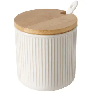 Boltze Home Glas mit Deckel und Löffel Jonah 10,5 cm , Keramik , Geschirr, Kannen & Karaffen, Milchkännchen