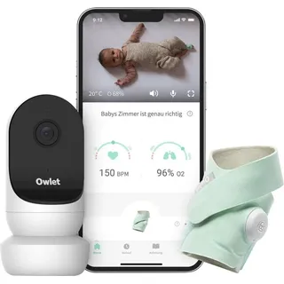 Owlet Dream Sock + Cam 2 - Medizinisch zertifiziertes Baby-Pulsoximeter mit Babyphone 1 St
