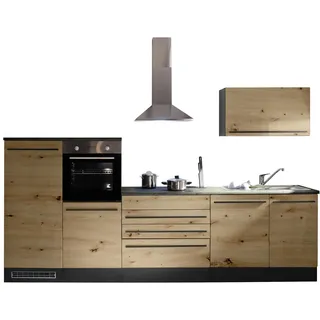 Stella Trading Küchenzeile Jazz 320 cm Anthrazit, Artisan Eiche Optik