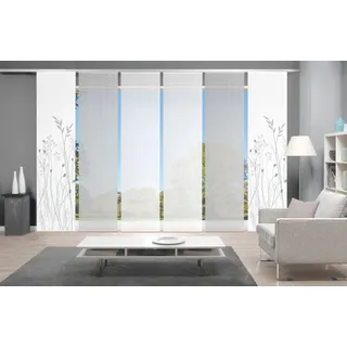 VISION S Schiebegardine »GRASIL 6er SET« Paneelwagen 6 Stk. tlg. Bambus-Optik, Digital bedruckt, grau