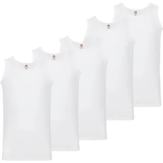 Tanktop FRUIT OF THE LOOM, Herren, Gr. M, weiß, Jersey, Obermaterial: 100% Baumwolle, unifarben, hüftbedeckend, Rundhals, Tops Tanktop, aus reiner Baumwolle, Rundhals, Topseller
