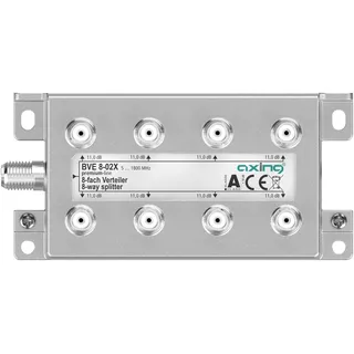 axing/skt Axing BVE 8-02X 8-fach Verteiler, 11 dB, 5-1800 MHz, TV Data Internet Kabelfernsehen