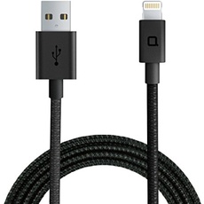 Nonda Kabel - 1,20m Lightning Ladekabel auf USB, Kabel für iPhone & iPad, Apple zertifiziert, ultra-schnelles Laden, Synchronisation, Datenübertragung, extrem strapazierfähig, Nylon, Schwarz - 1,20m