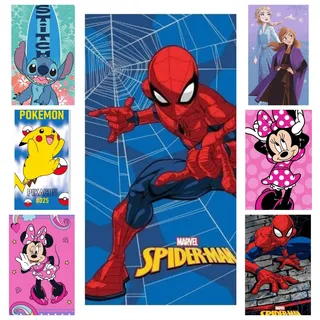 DONATELLA Strandtuch aus 100% Baumwolle, zum Strand oder zum Pool, saugfähig und langlebig, Maße 070 x 140 cm, offizielles Lizenzprodukt, Modell Spiderman, Blau