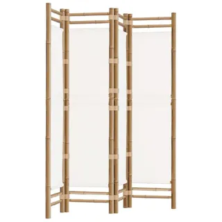 vidaXL 4-TLG. Paravent Faltbar 160 cm Bambus und Canvas