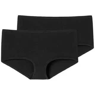 SCHIESSER Panty 2er Pack 95/5 Organic Cotton (Spar-Set, 2-St) Shorts - Baumwolle - Besonders flache Nähte und supersofter Bund schwarz 44