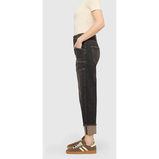 Relax-fit-Jeans MAC, Damen, Gr. 36, N-Gr, braun tinted schwarz washed, Denim/Jeans, Obermaterial: 99% Baumwolle, 1% Elasthan, baggy fit lang, Jeans Relax-fit-Jeans, Baggy fit für den legeren, bequemen Look