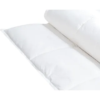 BELIANI Bettdecke Weiß Japara Baumwolle Entendaunen 220 x 240 cm Extra Warm geräuscharm luftdurchlässig leicht Winter Schlafzimmer - Weiß