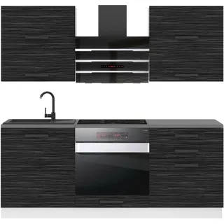 Belini Küchenzeile Emily 180 cm Schwarz