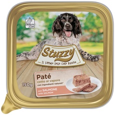 Stuzzy Mister, Nassfutter für Erwachsene Hunde, Lachs, Pastete und Fleisch in Stücken, insgesamt 3,3 kg (22 Becher x 150 g)