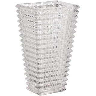 Kristallvase, Glasvase, klare Vase, Moderne Vase, dekorative Vase, quadratische Glasvase, große Glasvase, Blumenvase für Wohnzimmer, Schlafzimmer, Küche, Esstisch, Eingang, Kaminsims, Regal, Hochzeit