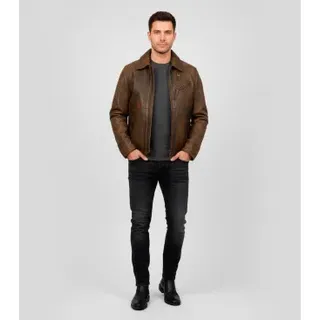 Blauer für Herren. 25WBLUL02313 Braune Selwyn Lederjacke (L), Lässig