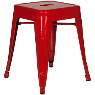 Mid.you Hocker , Rot , Metall , quadratisch , 39x46x39 cm , stapelbar , Wohnzimmer, Sessel, Hocker & Hockerbänke, Sitzhocker