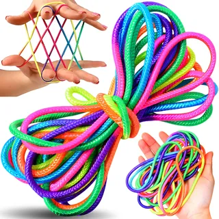 Fadenspiel Finger Twist Fingerspiel Kinder Fadenschnur Regenbogen Fädelspiel Fingertwist Rainbow Rope für Kinder Kindergeburtstag Retoo