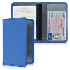 kwmobile Fahrzeugschein Hülle mit Kartenfächern - Neopren Etui Tasche für Auto Zulassungsbescheinigung Führerschein Blau