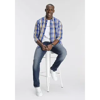 delmao DELMAO, Karohemd mit dezenter Stickerei, bunt