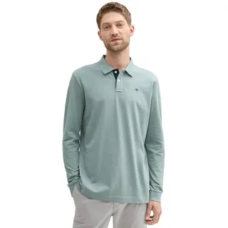 Tom Tailor Herren Longsleeve Basic Piqué Poloshirt,27475 - Grey Mint, L