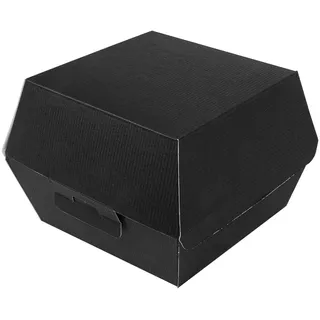 50 Stück – Hamburger Muscheln 'Thepack' 230 G/M2 14,4 x 13,6 x 9,2 cm (L+) Schwarz Nano-Mikro Wellpappe