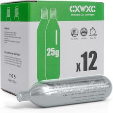 CXWXC CO2 Kartusche Fahrrad 25G CO2 Kapseln mit Gewinde CO2 Patronen für CO2 Fahrradpumpe (12)
