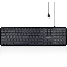 Perixx PERIBOARD-210CB ES Tastatur mit USB-C-Kabel - Tasten mit Scherenmechanismus und niedrigem Profil - Spanisch QWERTY