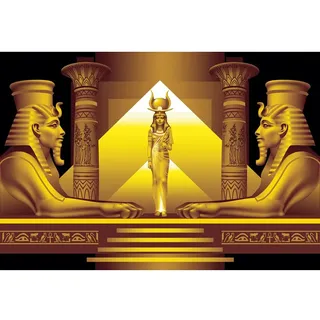 SDOTPMT 5x3ft Altägyptischer Tempel Polyester Hintergrund Sphinx Ägypten Pyramiden Götter Königin Hintergrund Antike Geschichte Kultur Wandbild Reise Tourismus Kunst Wand Foto Requisiten