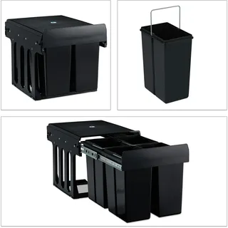 Relaxdays Einbaumülleimer 32 l Schwarz