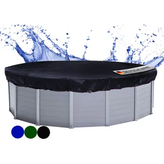 Poolabdeckung Rund für 600-650 cm Pools | Planenmaß Ø 720 cm | Schwarz | Sommer & Winter Poolplane | Solar Abdeckplane 200 g/m2 PE Zweifach Beschichtete Abdeckung | Solarplane UV-Resistent - Schwarz