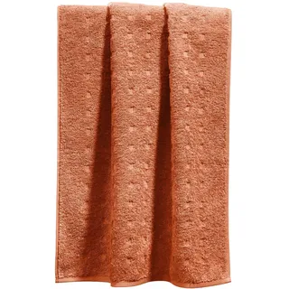 Möve Handtuch Quadretti Walk-Frottier Terracotta Größe 50x100 cm