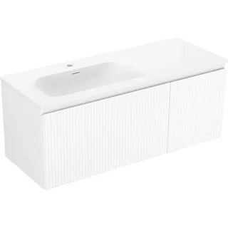 Mexen Orio Badezimmer-Unterschrank 90 cm mit Waschbecken Vela, 2 Schubladen, weiß glänzend - 91A10-09047-2-BFF00-W23M00 - Weiß