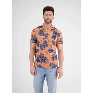 Poloshirt LERROS "Modisches Poloshirt, sommerlich gemustert", Herren, Gr. 3XL, pale papaya, 100% Baumwolle, Rundhals, Shirts Poloshirt