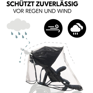 Kinderwagen-Regenschutzhülle HAUCK "Pushchair Raincover 3W", Baby, Gr. B/H/L: 48cm x 90cm x 58cm, transparent, Regenschutz Kinderwagen-Regenschutzhülle, für 3-Rad-Buggy