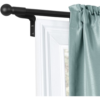 Maytex Smart Rods Einfach zu installierende Café-Fensterstange, Metall, Schwarz, 18-48 Inches