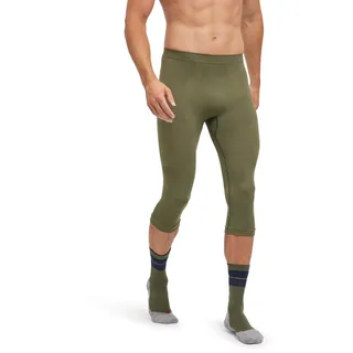 Falke Herren Baselayer-Hose Warm 3/4 M Ti Funktionsmaterial schnelltrocknend 1 Stück, Grün Herb 7754, L