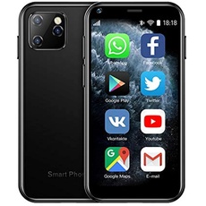 Rainbuvvy XS11 Mini-3G-Handy, kleines Smartphone, 6,3 cm (2,5 Zoll) Android 6.0, 1 GB RAM 8 GB ROM Quad-Core Dual-SIM 1000 mAh mit 3D-Glas schlankes Gehäuse HD-Kamera WLAN Google Play (Schwarz)