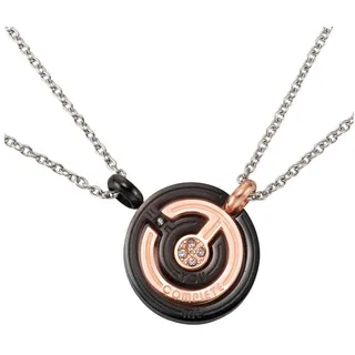 FIRETTI Schmuckset »Multipack Schmuck Geschenk Halsketten LIEBE«, (4 tlg.), mit Zirkonia, rosegold