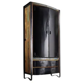 MASSIVMOEBEL24.DE Schrank Altholz 90x43x180 mehrfarbig lackiert INDUSTRIAL #07