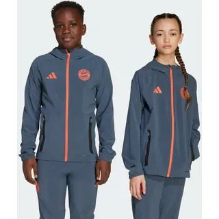 adidas FC Bayern München Tiro 25 Competition Vis Tech Travel Jacke für Kinder - Bold Onix / Easy Coral - 9-10 Jahre