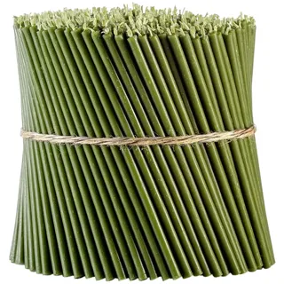 Danilovo Ritual Bienenwachs Kerzen (Grün) - Orthodoxe Kerzen für Gebet Tischdeko Hochzeit - Ungiftig, Ruß - Tropffrei, Lang, Nachhaltige Produkte, N100, Höhe: 16,5 cm, Ø 5,7 mm (100 stück)