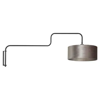 Steinhauer - wandleuchte - Bloeba - silber schwarz - metall veloursstoff - Ø 40cm - E27 - 4178ZW - Schwarz