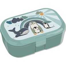 Lutz Mauder Lunchbox * SÜSSER PINGUIN * für Kinder | 10689 | Perfekt für Penguin Fans | Blau Junge Vesperdose Brotdose Brotzeit Schule Grundschule